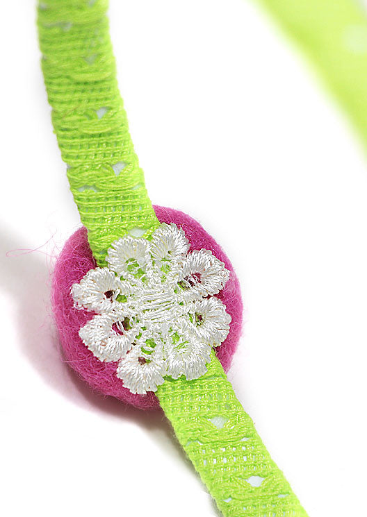 Cotton Candy Pink / Green lace