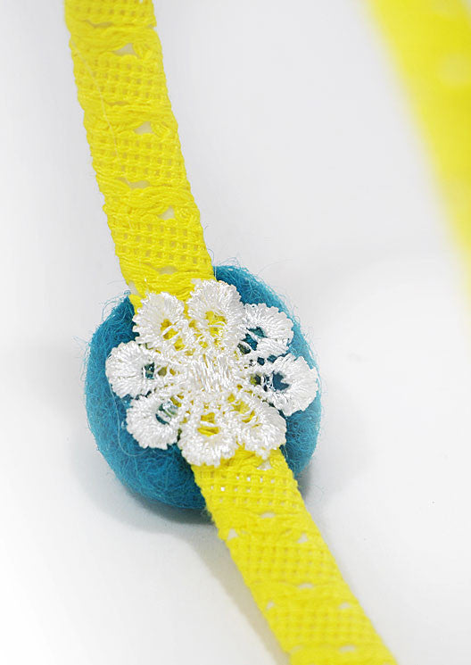 Ocean Blue / Yellow lace