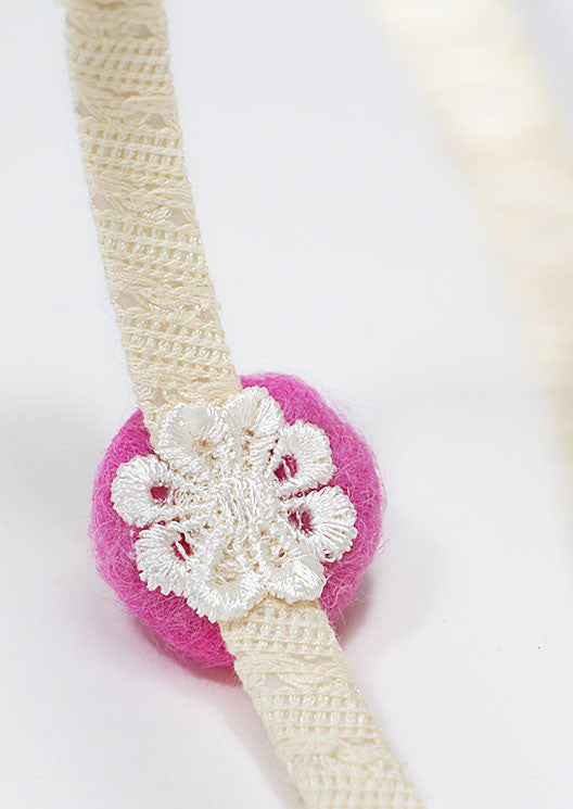 Cotton Candy Pink / Beige lace