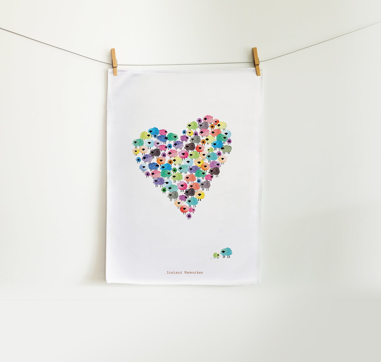 Tea towel - Flock of love